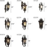 John Timberland Casa Marseille Vintage Outdoor Wall Light Fixture Veranda Bronze 17" Champagne Hammered Glass for | Lumora