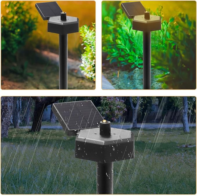 VICASKY 2pcs Solar Garden Pathway Lights Outdoor LED Waterproof Lawn Stake Lamps for Yard and Patio Decorative | Lumora