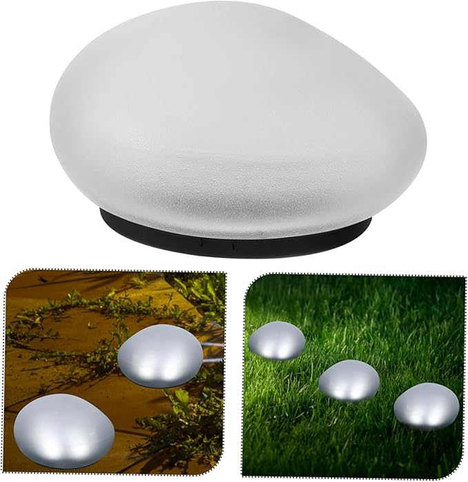 Uonlytech Solar Decorative Lamp Pebble Shape Outdoor Light for Patio Yard Landscape | Lumora
