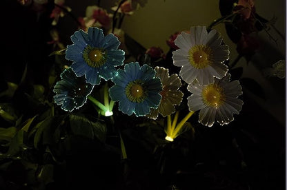 EpicGadget Solar Garden Flowers Solar Lights - Outdoor LED Waterproof Flowers Garden Decorative Stake Light for Walkway Pathway Backyard Christmas Decoration Parties (2 Pieces) (Warm White)