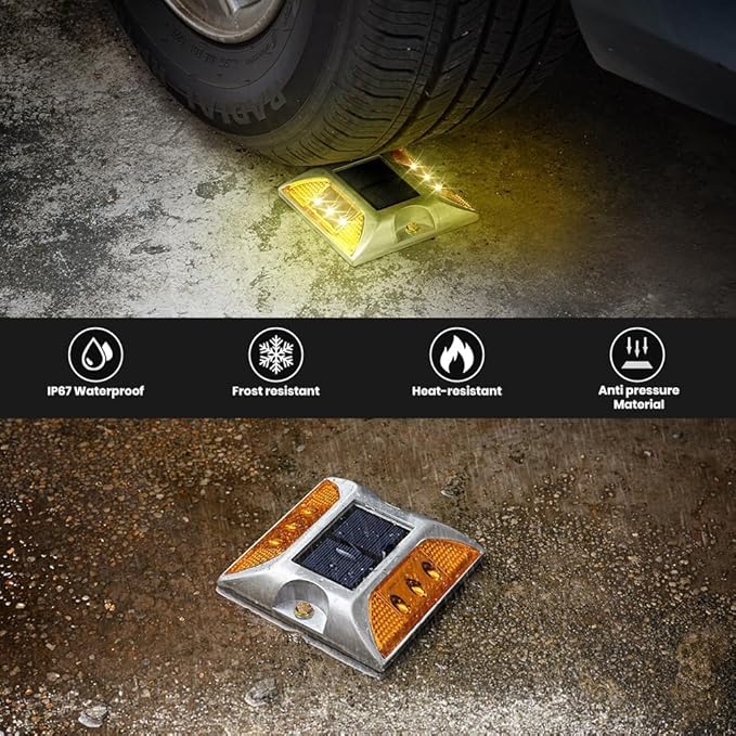 Solar Raised Pavement Marker High Brightness IP68 Waterproof Reflective Road Marker Solar Driveway Dock Lights | Lumora