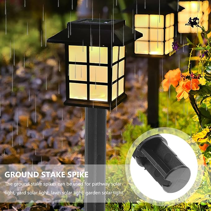 5pcs Solar Powered Plastic Ground Spike Lamp, Outdoor Landscape Lighting Stakes for Solar Lights, Durable Ground Plug, 5.5 Inches Height, Ideal for Gardens and Pathways