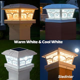 SIEDiNLAR Solar Post Cap Lights Outdoor 2 Color Modes 8 LEDs for 4x4 5x5 6x6 Posts Fence Deck Patio Decoration Warm | Lumora