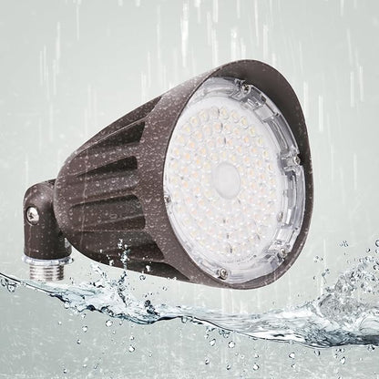 OSTEK 25W LED Bullet Spotlight Flood Light, 3CCT Selectable LED Landscape Spotlight with Knuckle Mount 3500LM, 0-10V Dimmable Commercial Outdoor Weatherproof Flood Light 120-277V, UL-Listed (12 Pack)