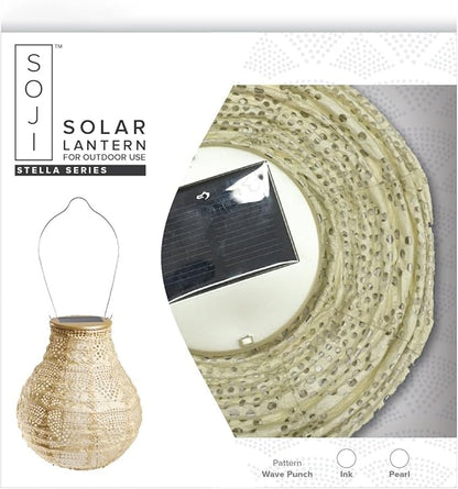 Allsop Soji Stella - Bulb - 8" Outdoor Solar Lantern - Pearl