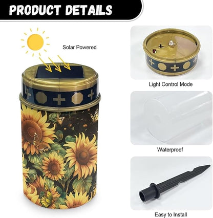 Sunflower Solar Outdoor Lights Garden Decor Solar Lights Cemetery Decorations for Grave Grave Decorations for Cemetery