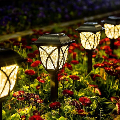 Solar Lights Outdoor Garden 6 Pack LED Garden Waterproof Pathway for Yard Patio Landscape Walkway(Warm White)