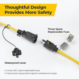 100ft Construction String Lights: 3 Prong 100w 11000lm ETL Certified Bright Industrial Outdoor Temporary Lighting | Lumora