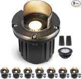 Gardenreet Low Voltage Landscape Well Lighting - Brass In-Ground Hardwired Replaceable Bulb Ip65 Light, 12V LED | Lumora