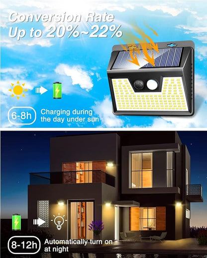 Peasur Solar Outdoor Lights [5 Pack/140LED], Motion Sensor Light Ultra-Bright, Solar Powered Security Lights 3 Modes, Waterproof for Outside Garden Yard (Warm White)