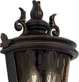 John Timberland Casa Marseille Vintage Outdoor Wall Light Fixture Veranda Bronze 17" Champagne Hammered Glass for | Lumora