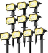 nipify 10 Pack Solar Spot Lights Outdoor Motion Sensor with 3 Modes,Solar Spotlights Outdoor Waterproof 2-in-1 Auto | Lumora