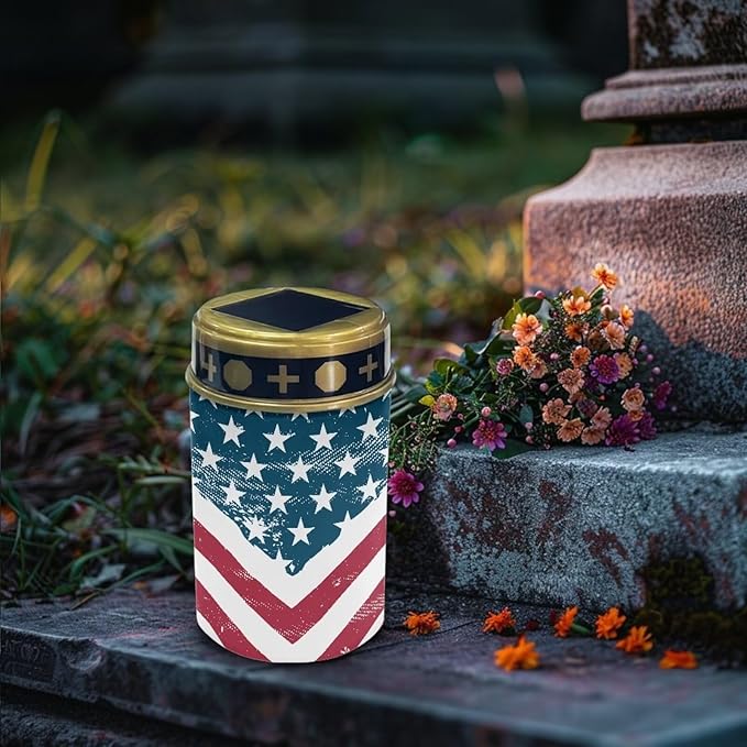 American Flag Print Solar Light Outdoor for Patriotic Waterproof Landscape Path Lights Decorative 4th of July Solar | Lumora