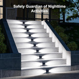 12 Pack Cool White Solar Powered Stair Lights for Outside Waterproof Deck Step Safety LED Ourdoor Decorative Lamp | Lumora