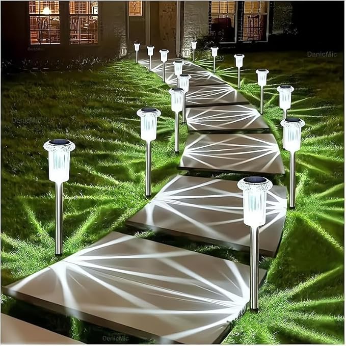 12 Pack Solar Pathway Lights Outdoor – Waterproof Warm White LED Landscape Lighting for Yard, Garden, Driveway | Lumora