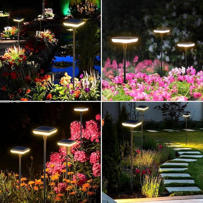 Solar Pathway Light Solar Lights Outdoor Garden Solar Landscape Lights 34LM Bright Up to 12H IP65 Waterproof Auto On/Off for Walkway Outside Yard Path Patio Lawn Flower Decorations (8, Warm white)