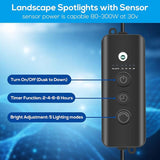 ZYAN Landscape Spotlights with Sensor, 5 Lighting Modes for Brightness Adjustment, Dimmable Timer Auto On Off, Low | Lumora
