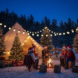 25ft Outdoor Christmas LED String Lights,G40 Frosted White Globe Lights with 27pcs Plastic Bulbs,Round Bulb | Lumora