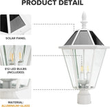 LUTEC LED Post Solar Light Outdoor,Dusk to Dawn Vintage Street Lights, 300LM, 2700K,Cast Aluminum Solar Pole Lights | Lumora