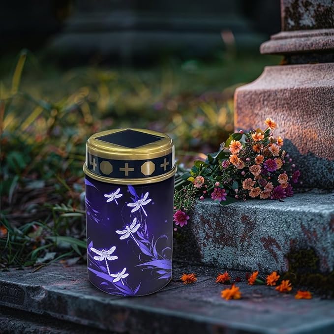 Dragonflies Solar Light Outdoor for Cemetery, Waterproof Garden Lights Solar Powered, Solar Lights for Garden, Balcony, Yard, Gifts for Memorial