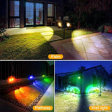 Solar Spotlights Outdoor, IP67 Waterproof 2-in-1 RGB Color Changing Double-Head Solar Lights, Christmas Landscape | Lumora
