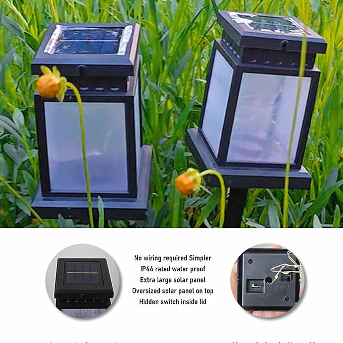 Solar Pathway Lights, LED Warm Light IP44 Water Proof Solar Light with Ground Stake Landscape Lighting for Outdoor Lawn Yard Decor (Full of Stars)