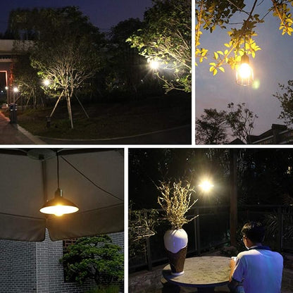 Lixada Solar Pendant Light Outdoor Hanging Light Shed Light with E27 Industrial Edison Bulb IP65 Waterproof for Garden Yard Patio Balcony Landscape