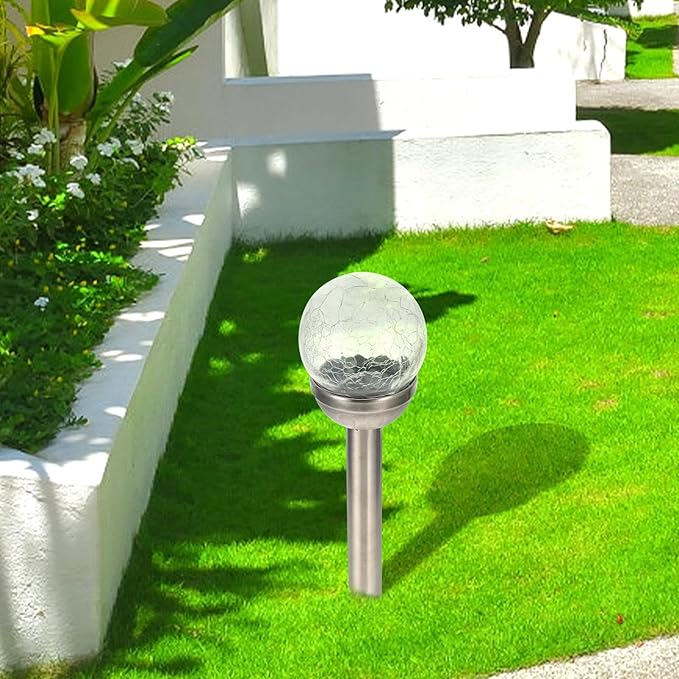 Solar Crack Ball Light LED Garden Globe Solar Lights Outdoor Waterproof Landscape Path Lighting for Patio Lawn Yard | Lumora