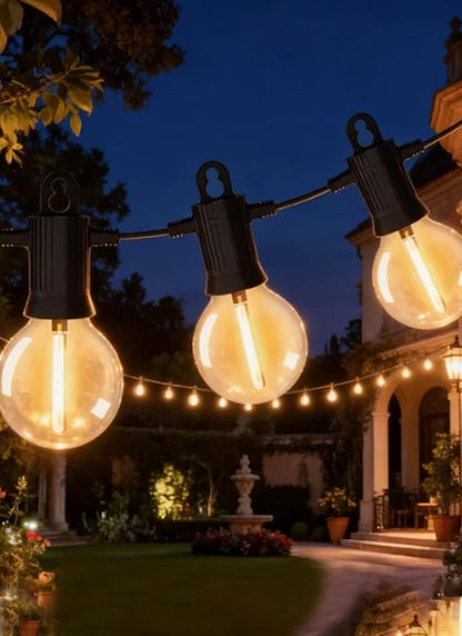 Outdoor String Lights ,150 FT Led Patio Globe Lights with Plastic Bulbs,Waterproof,Shatterproof,G40 Outdoor String Lights,Connectable Hanging for Backyard, Bistro, Porch, Deck, Balcony,Tent (150ft)