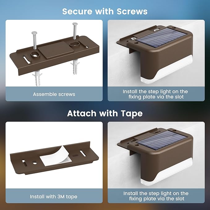 SOLPEX Solar Deck Lights Outdoor, Solar Fence Lights Waterproof LED Step Light for Outside, Garden, Stair, Patio | Lumora