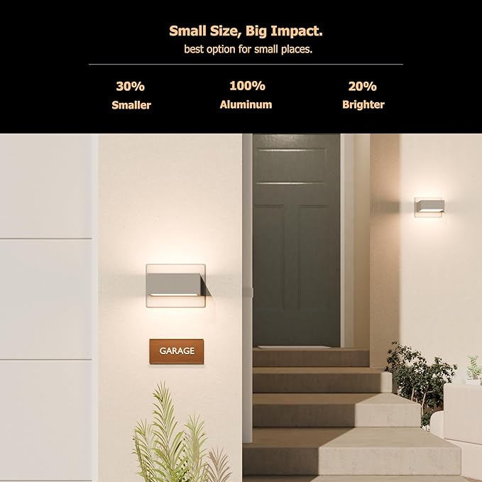 Outdoor Wall Light Up Down LED Sconce Wall Mount Lamp White Modern Wall Lantern Fixture Aluminum Lights for Porch | Lumora