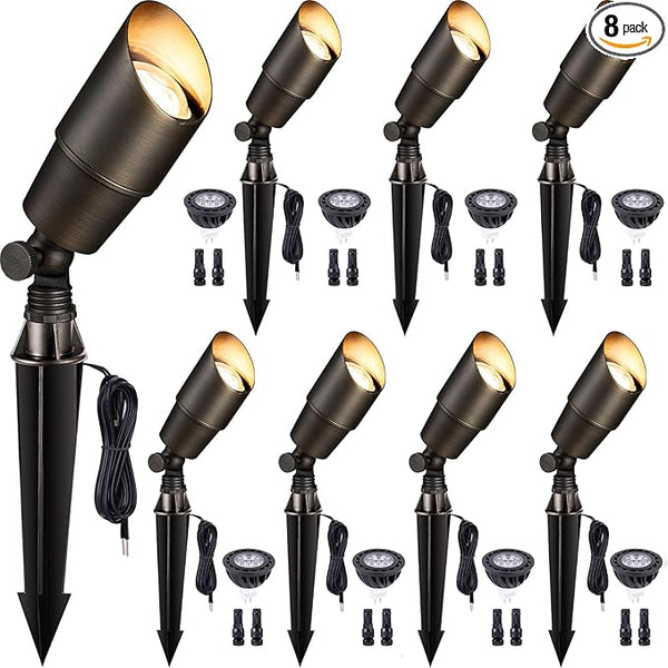 Gardenreet Spot Light Brass - Outdoor Landscape Spotlights 12V, LED Low Voltage Landscaping Uplights, All Weather | Lumora