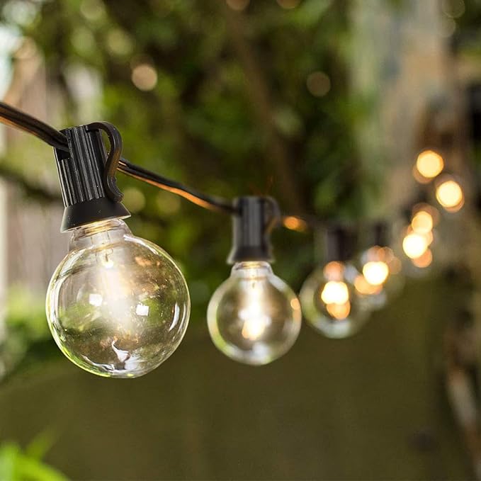 200FT Outdoor String Lights, Weatherproof Patio Lights with 100 LED G40 Globe Shatterproof Bulbs, Connectable Commercial Outside Decor Hanging Lamp for Backyard Deck Bistro Party Cafe, Black