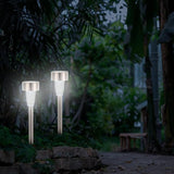 12pcs Stainless Steel Solar Outdoor Pathway Stake Lights for Yard Garden, Waterproof White LED Landscape Lighting | Lumora