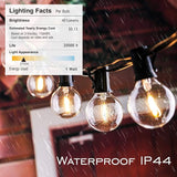 DAMAING Outdoor String Lights LED 50Feet G40 Globe Patio Lights with 27 Edison Plastic LED Bulbs,2700K Warm Glow | Lumora