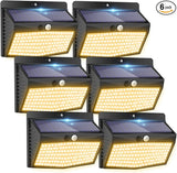 [138 LED/6 Packs] Solar Outdoor Motion Sensor Lights with 3 Lighting Modes Wall Lights Waterproof Solar Security | Lumora
