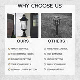 Emliviar 22 Inch Farmhouse Solar Lamp Post Light with Pier Mount, Large Outdoor Post Light for Outside Patio with | Lumora