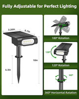 EZVALO Solar Spot Lights Outdoor IP67 Waterproof, Adjustable Solar Landscape Lights, 3 Lighting Modes Solar | Lumora