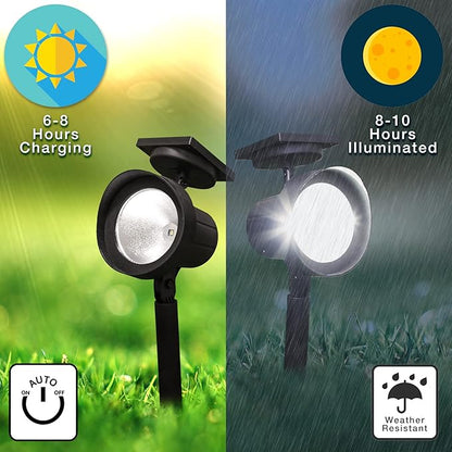 Crosslight Outdoor Solar Warm White LED Weatherproof Spot Light for Gardens, Walkways, Patios and Yards - 15 Lumens (12-Pack)