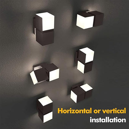 LUTEC Cuba 3000K 1100LM LED Integrated Porch Wall Light Outdoor and Indoor Bedroom LED Wall Lantern Sconce-Bronze