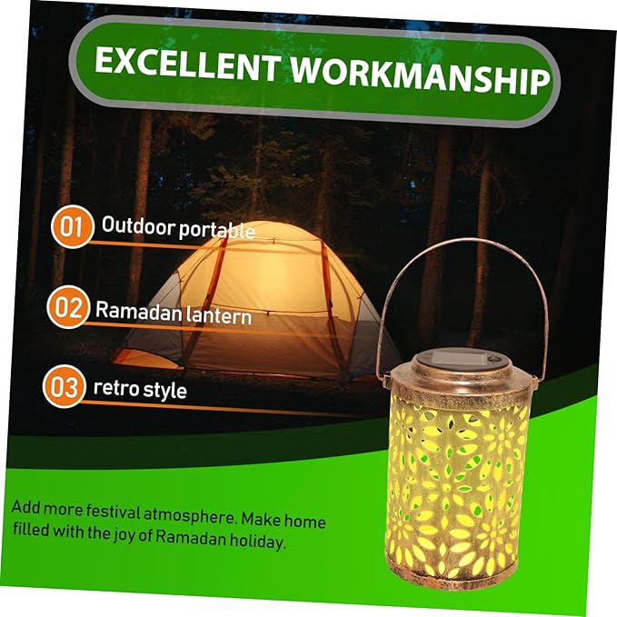 Uonlytech 1pc Outdoor Solar Lantern Hollow Out Pattern Projection Light for Garden Hanging Decor Unique for Friends Family Solar Powered Outdoor Use