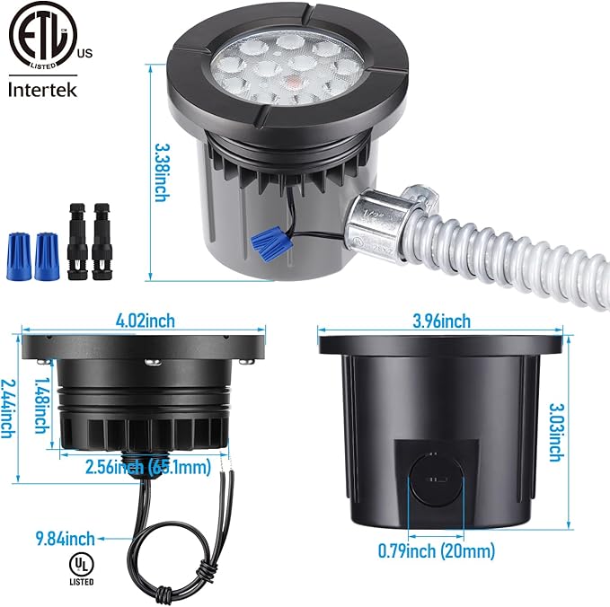 LEONLITE Dia. 4 Inch 5CCT Well Lights Landscape LED In Ground, 5 Color Temperature Selectable, 12-24V AC/DC CRI90 | Lumora