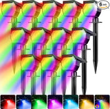 Peasur 6 Pack Solar Spot Lights Outdoor Color Changing, 7 Modes Halloween RGB Solar Powered Waterproof Spotlight | Lumora