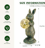 Solar Rabbit Statue with LED Lights, Outdoor Garden Decor, Bunny Figurine for Patio Yard, Lawn Ornament, Easter & | Lumora