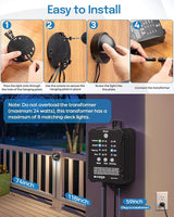 HIBOITEC Low Voltage Deck Lights Kit with Transformer Photocell Sensor and Timer IP67 Waterproof Fence Lights UL | Lumora