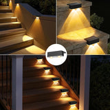 NIORSUN 12 Pack Solar Fence Lights, LED Outdoor Lights, Warm White + RGB, IP45 Waterproof, Black | Lumora