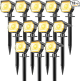 12 Pack Solar Spot Lights Outdoor, Solar Spotlights Outdoor Waterproof 2-in-1 Auto On/Off Landscape Lighting for | Lumora