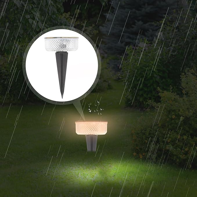 DOITOOL Solar Pathway Lights Outdoor Yard Garden Landscape Lamp Waterproof LED Solar Lawn Lights Warm White Small Size for Patio and Walkway Decoration