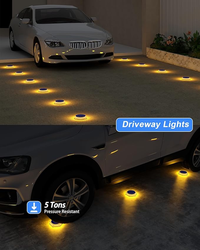 Solar Step Lights for Outside Waterproof, 4 Pack Warm White Outdoor Stair Light Solar Powered, Stick on Lights for | Lumora