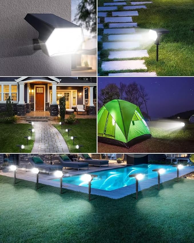 Spot Lights Outdoor, 2-in-1 Yard Lights Suitable for Yard, Garden, Pathway, Driveway, Walkway, 108 LEDs, 4 Bright | Lumora